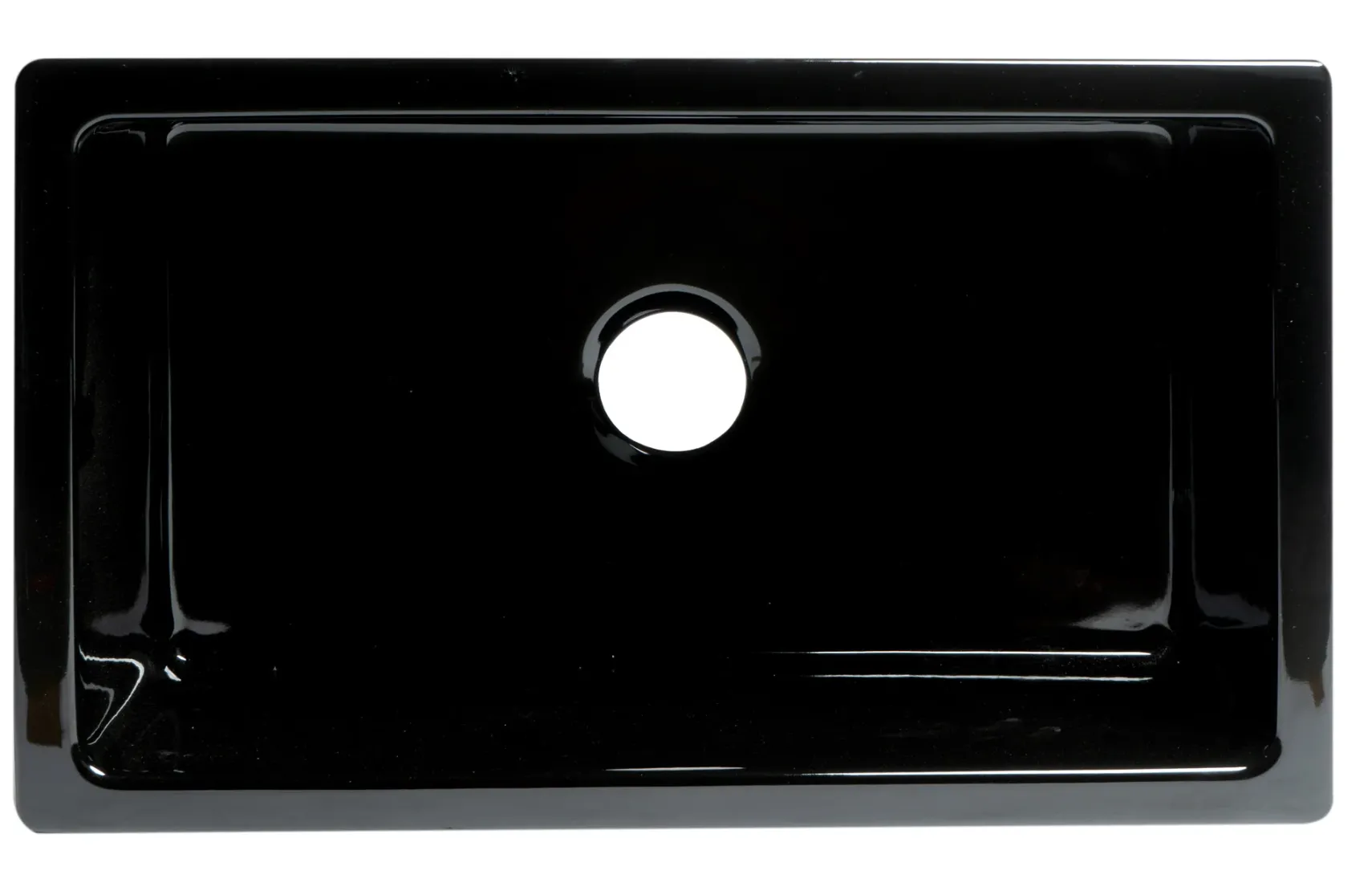 ALFI 30" Single Bowl Fireclay Farmhouse Apron Sink, Black Gloss, Reversible, AB3018HS-BG