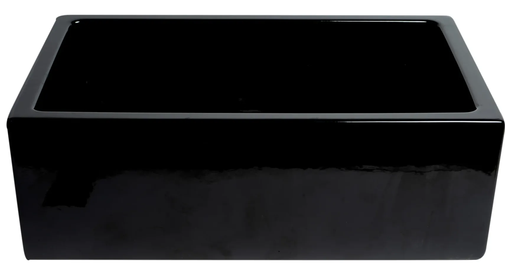 ALFI 30" Single Bowl Fireclay Farmhouse Apron Sink, Black Gloss, Reversible, AB3018HS-BG