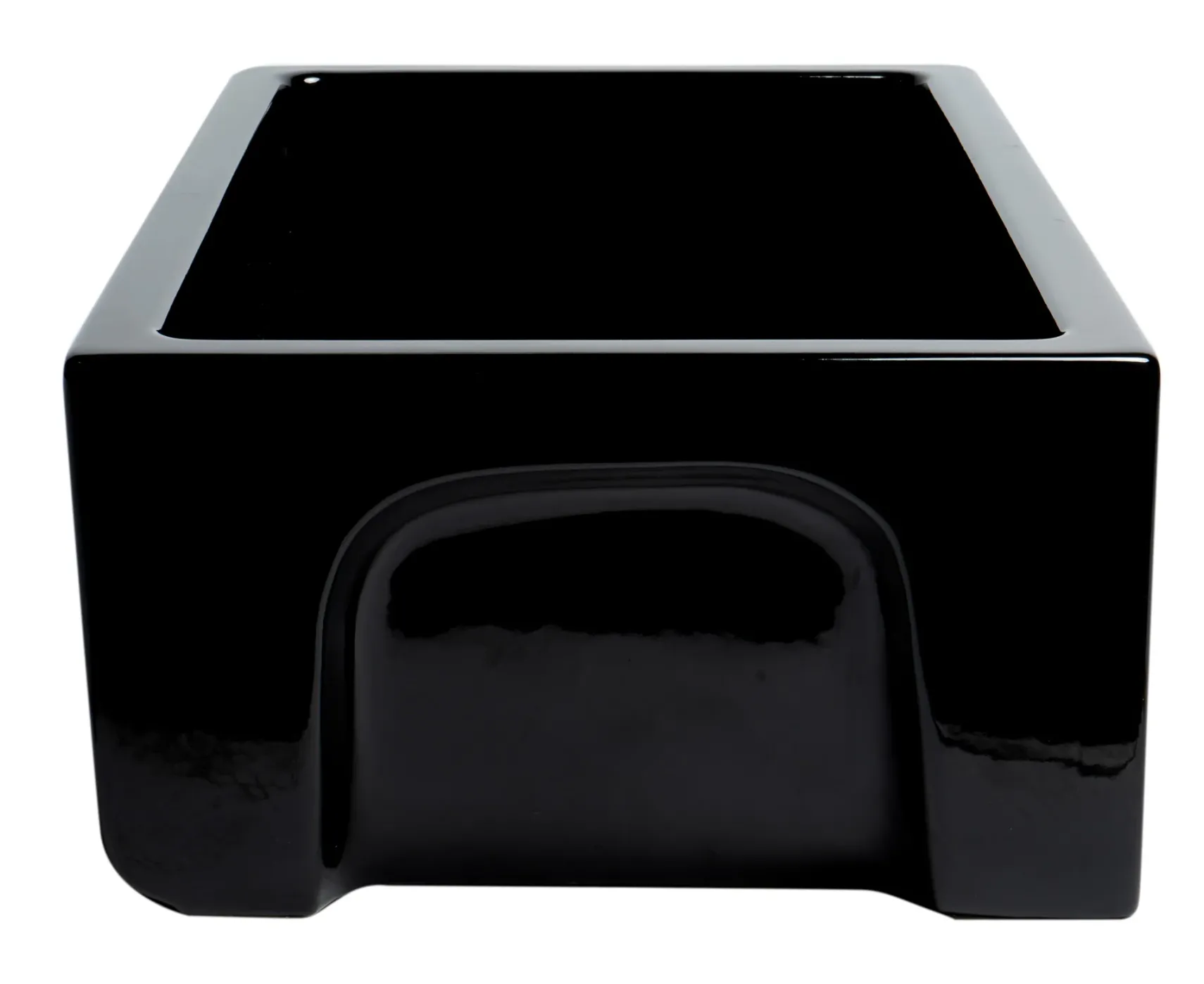 ALFI 30" Single Bowl Fireclay Farmhouse Apron Sink, Black Gloss, Reversible, AB3018HS-BG