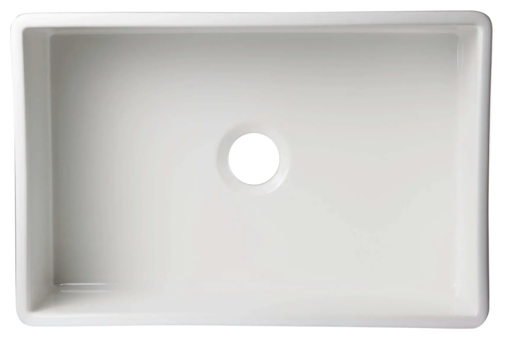 ALFI 30" Single Bowl Fireclay Farmhouse Apron Sink, White, Decorative, AB511-W