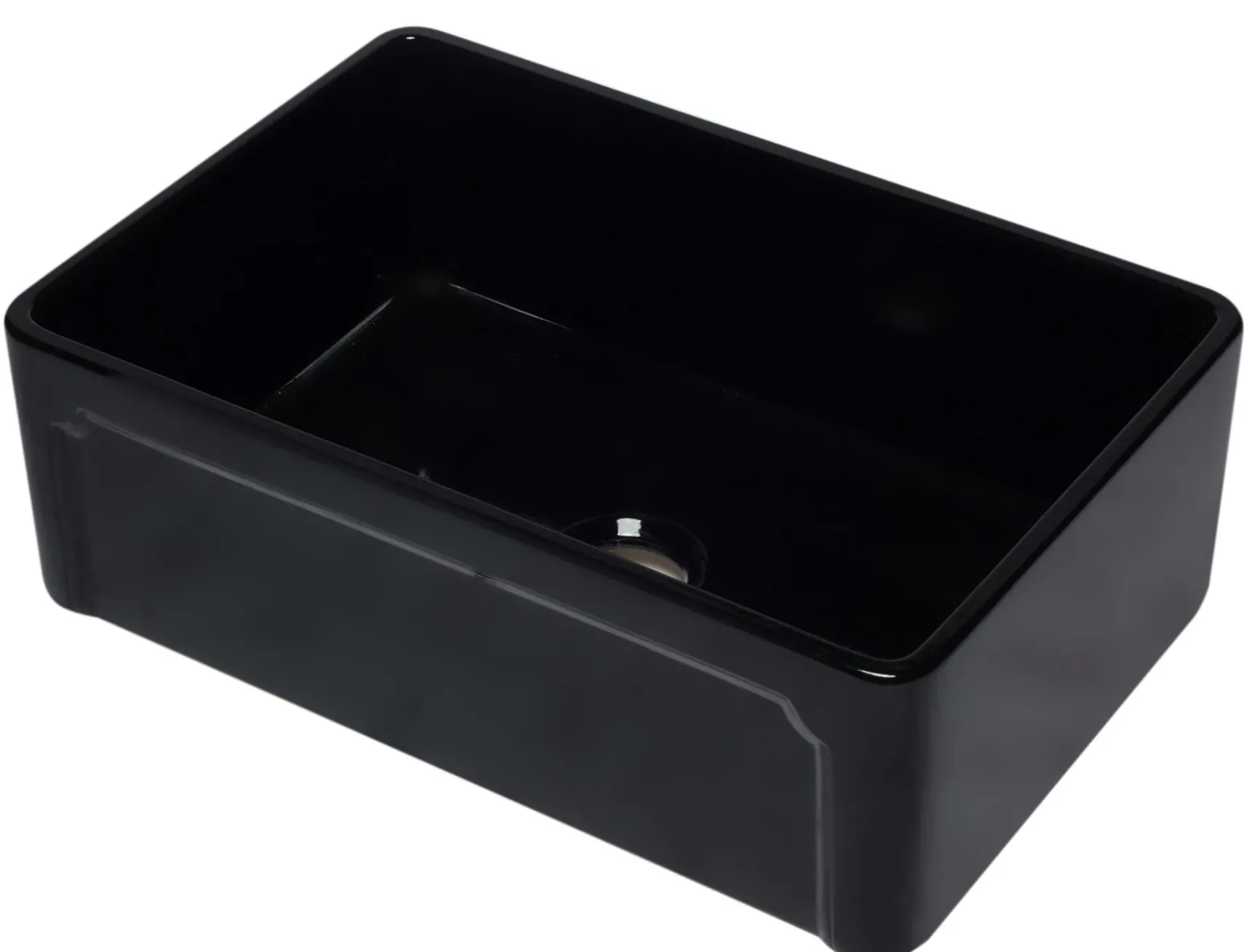ALFI 30" Single Bowl Fireclay Farmhouse Apron Sink, Black Gloss, AB3020SB-BG