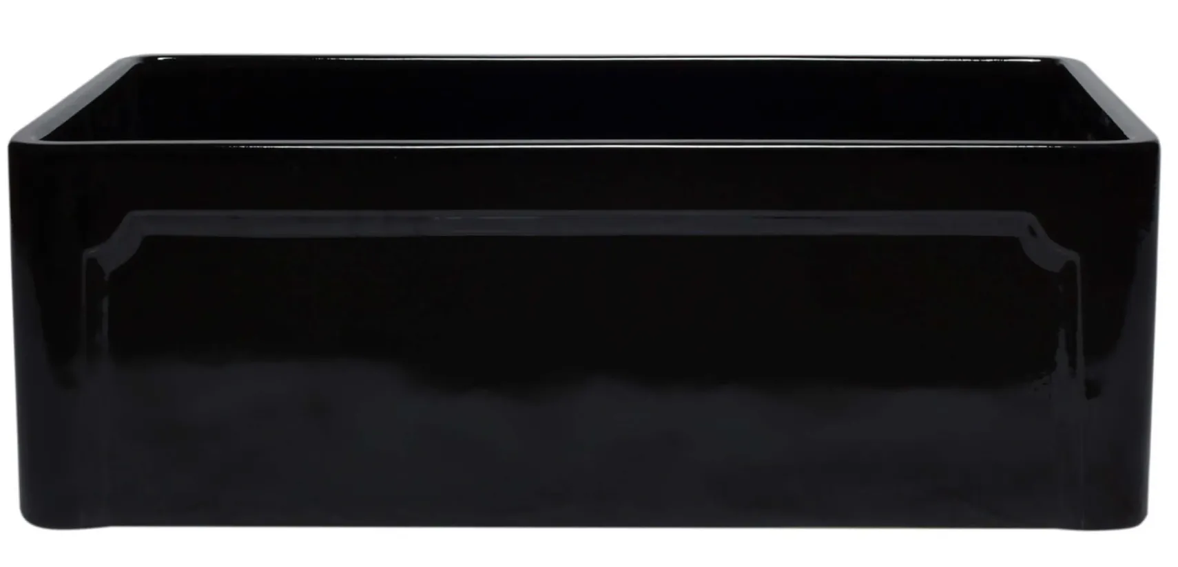 ALFI 30" Single Bowl Fireclay Farmhouse Apron Sink, Black Gloss, AB3020SB-BG