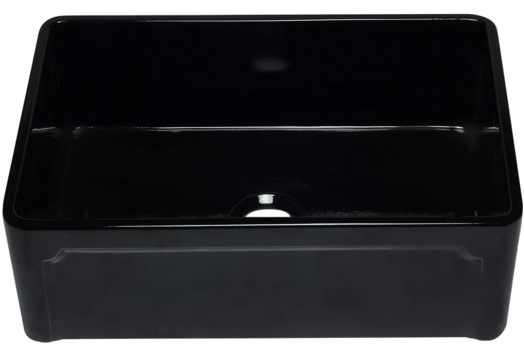 ALFI 30" Single Bowl Fireclay Farmhouse Apron Sink, Black Gloss, AB3020SB-BG