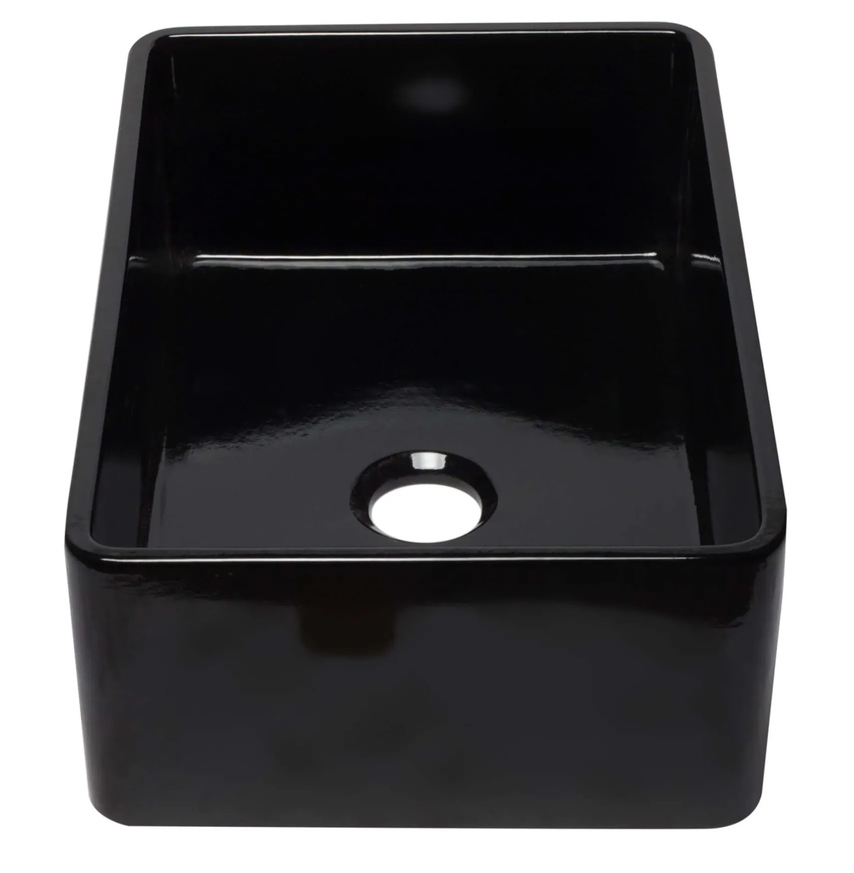 ALFI 30" Single Bowl Fireclay Farmhouse Apron Sink, Black Gloss, AB3020SB-BG