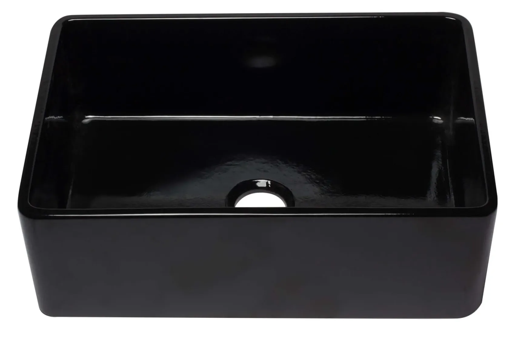 ALFI 30" Single Bowl Fireclay Farmhouse Apron Sink, Black Gloss, AB3020SB-BG