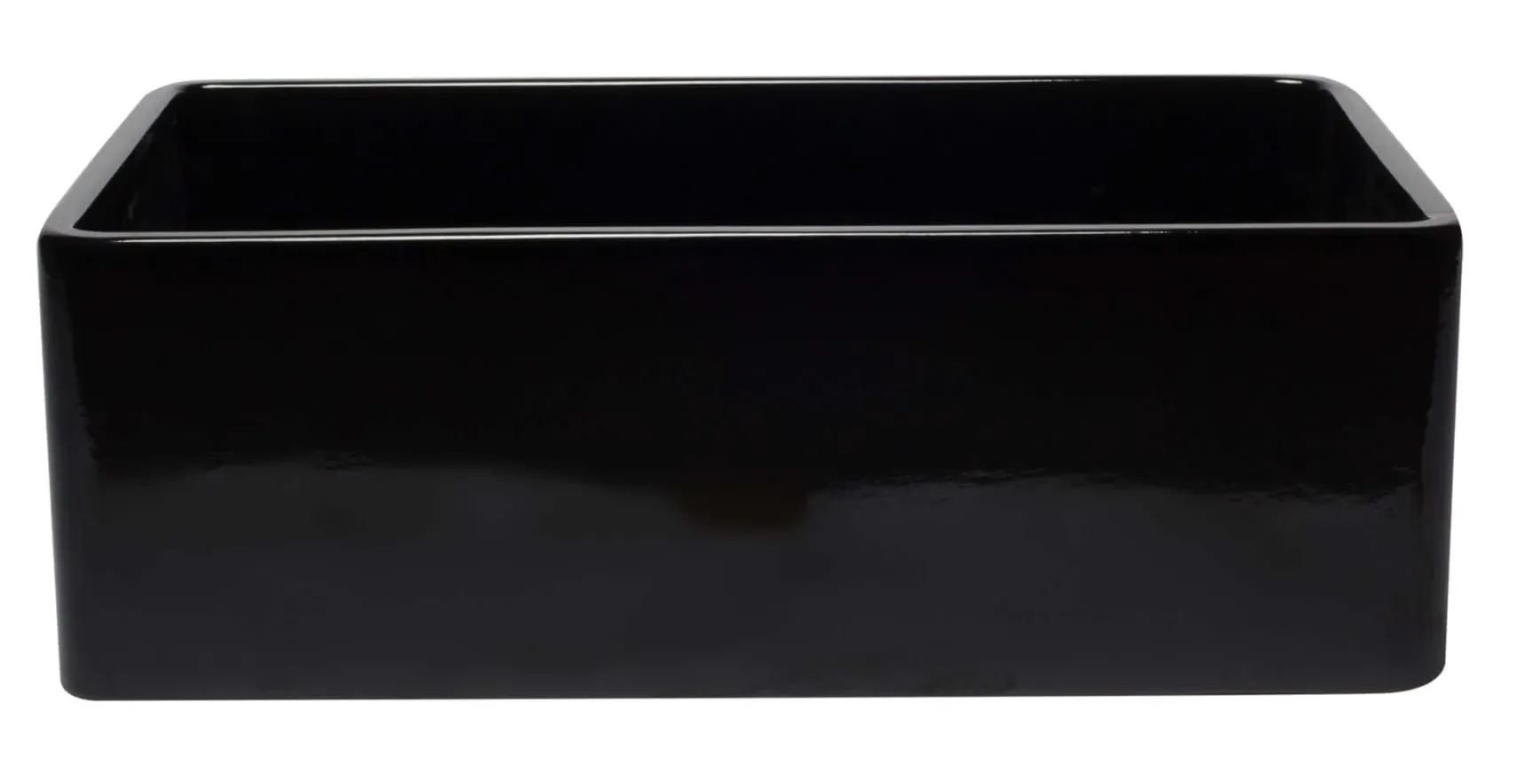 ALFI 30" Single Bowl Fireclay Farmhouse Apron Sink, Black Gloss, AB3020SB-BG
