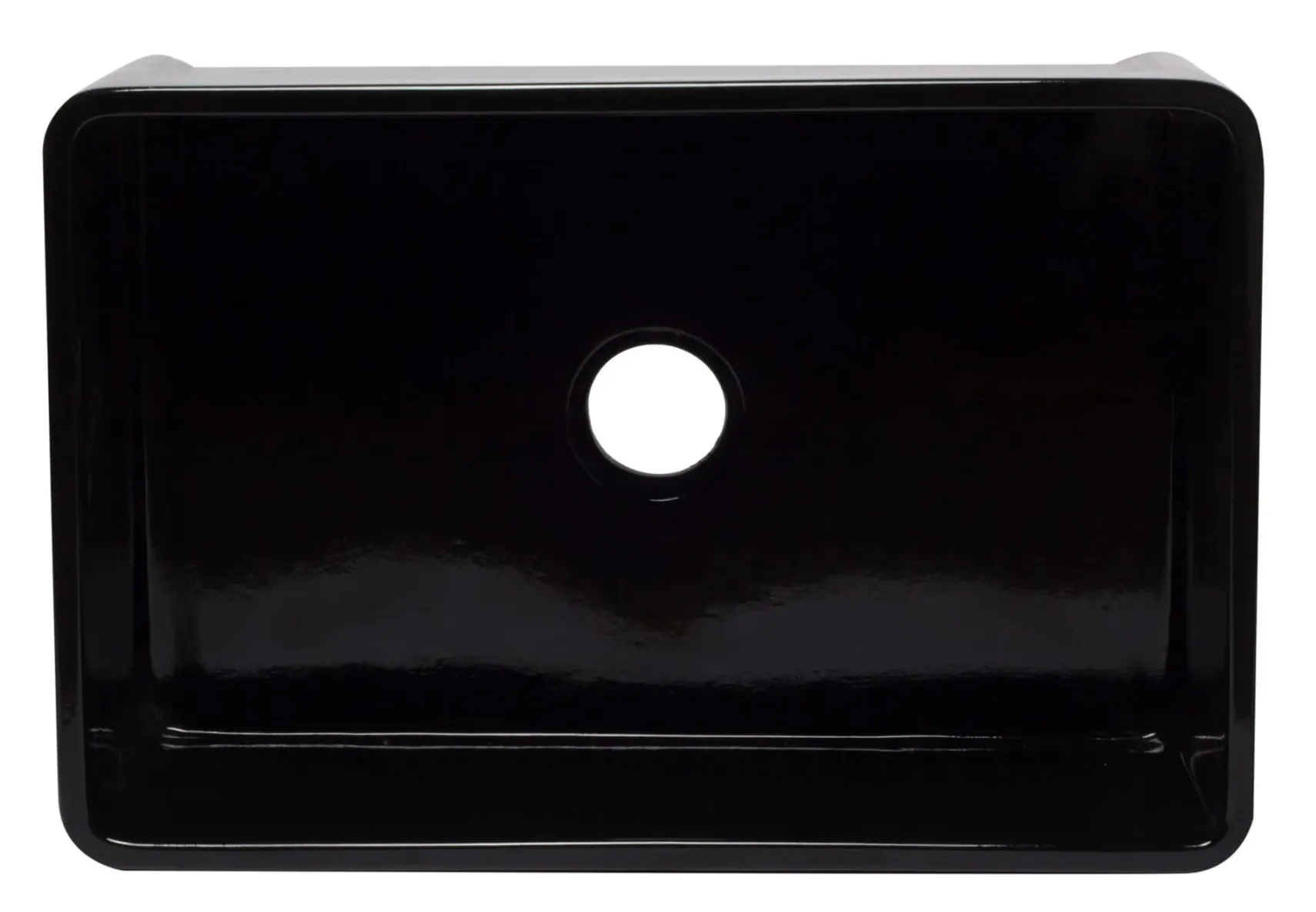 ALFI 30" Single Bowl Fireclay Farmhouse Apron Sink, Black Gloss, AB3020SB-BG