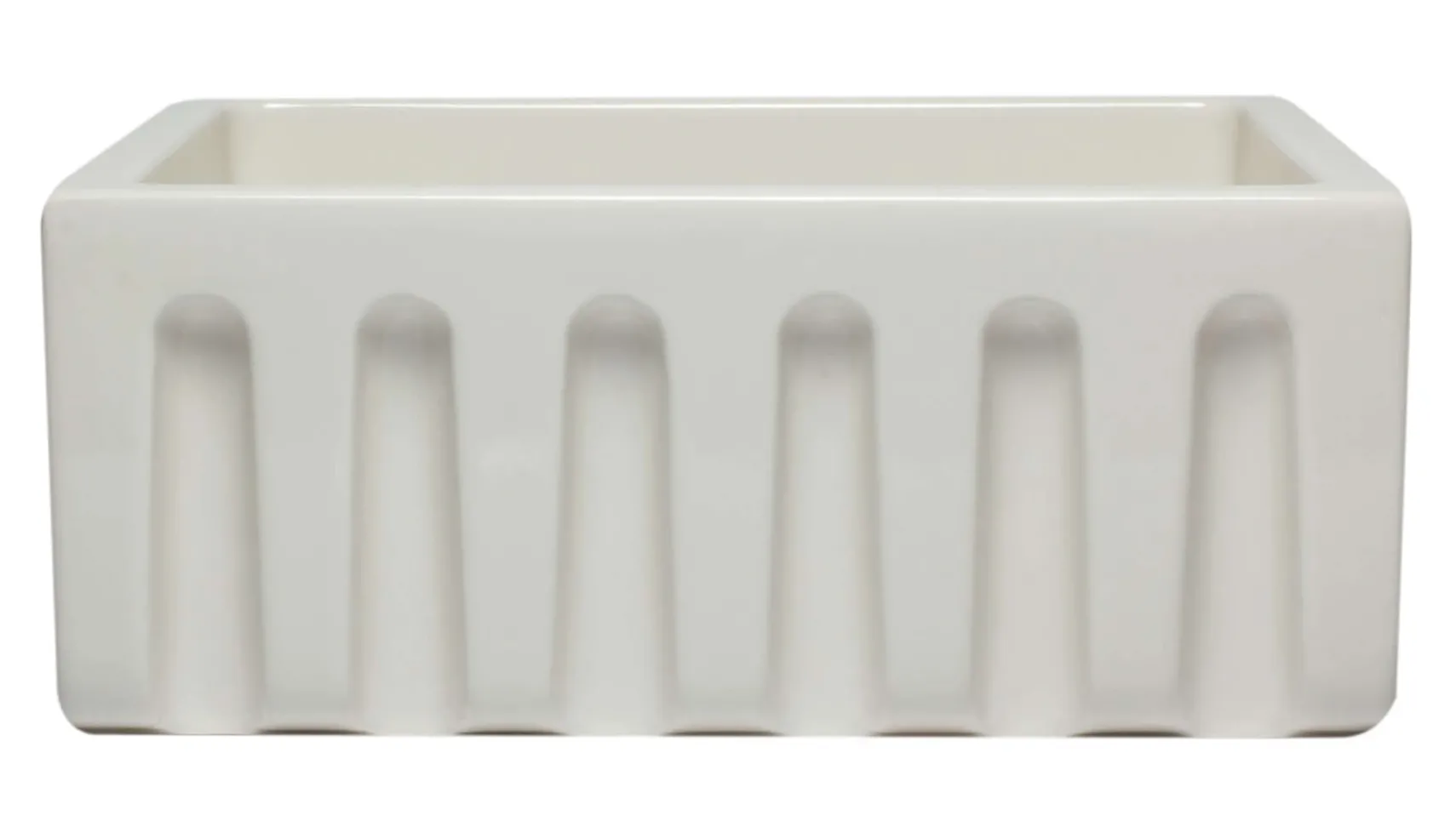 ALFI 24" Single Bowl Fireclay Farmhouse Apron Sink, Biscuit, Reversible, AB2418HS-B
