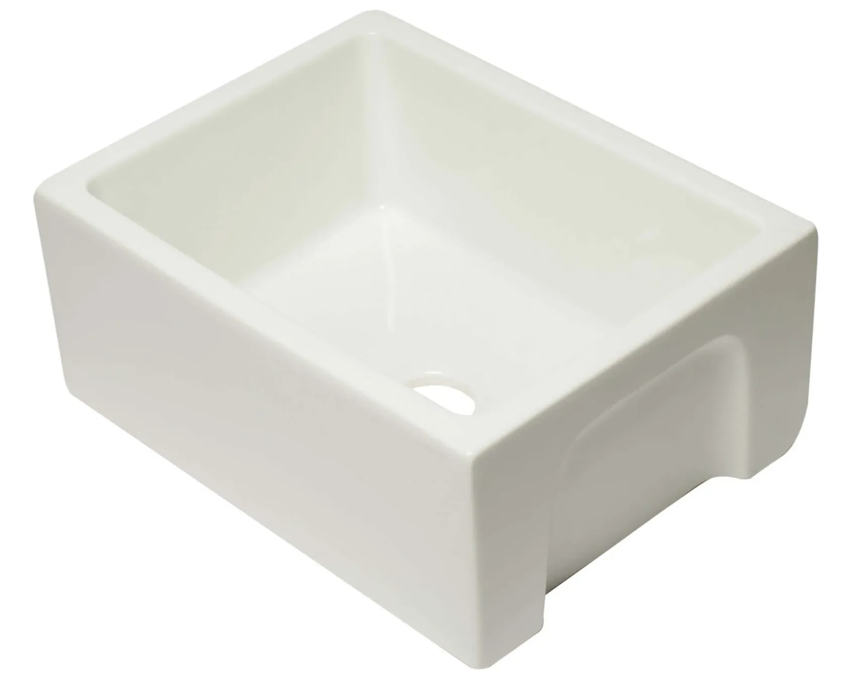 ALFI 24" Single Bowl Fireclay Farmhouse Apron Sink, Biscuit, Reversible, AB2418HS-B