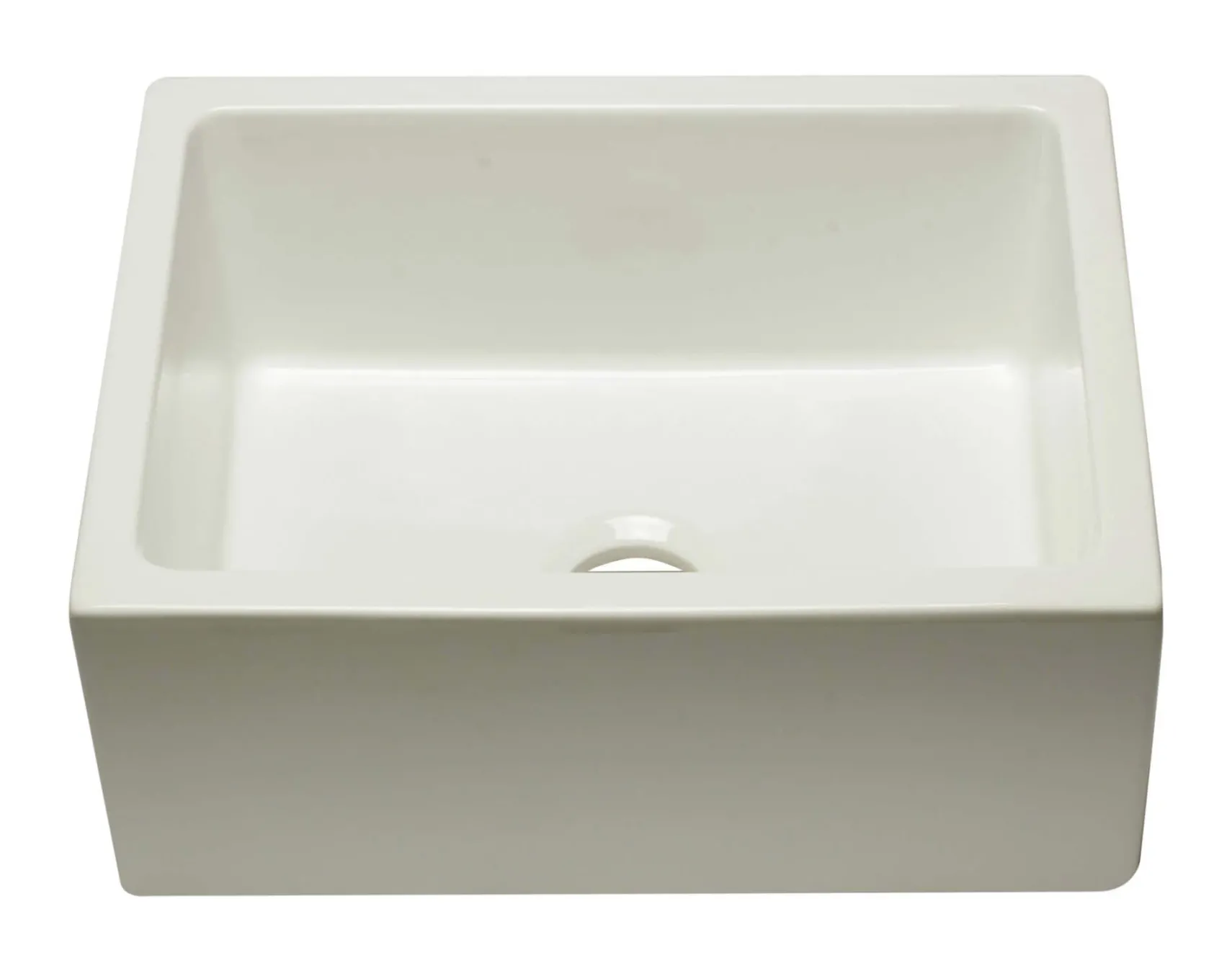 ALFI 24" Single Bowl Fireclay Farmhouse Apron Sink, Biscuit, Reversible, AB2418HS-B