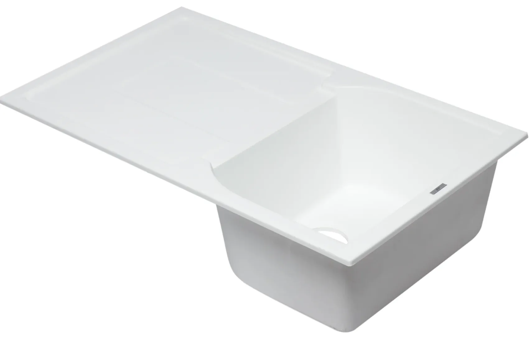 ALFI 34" Single Bowl Granite Composite Kitchen Sink with Drainboard, White, AB1620DI-W