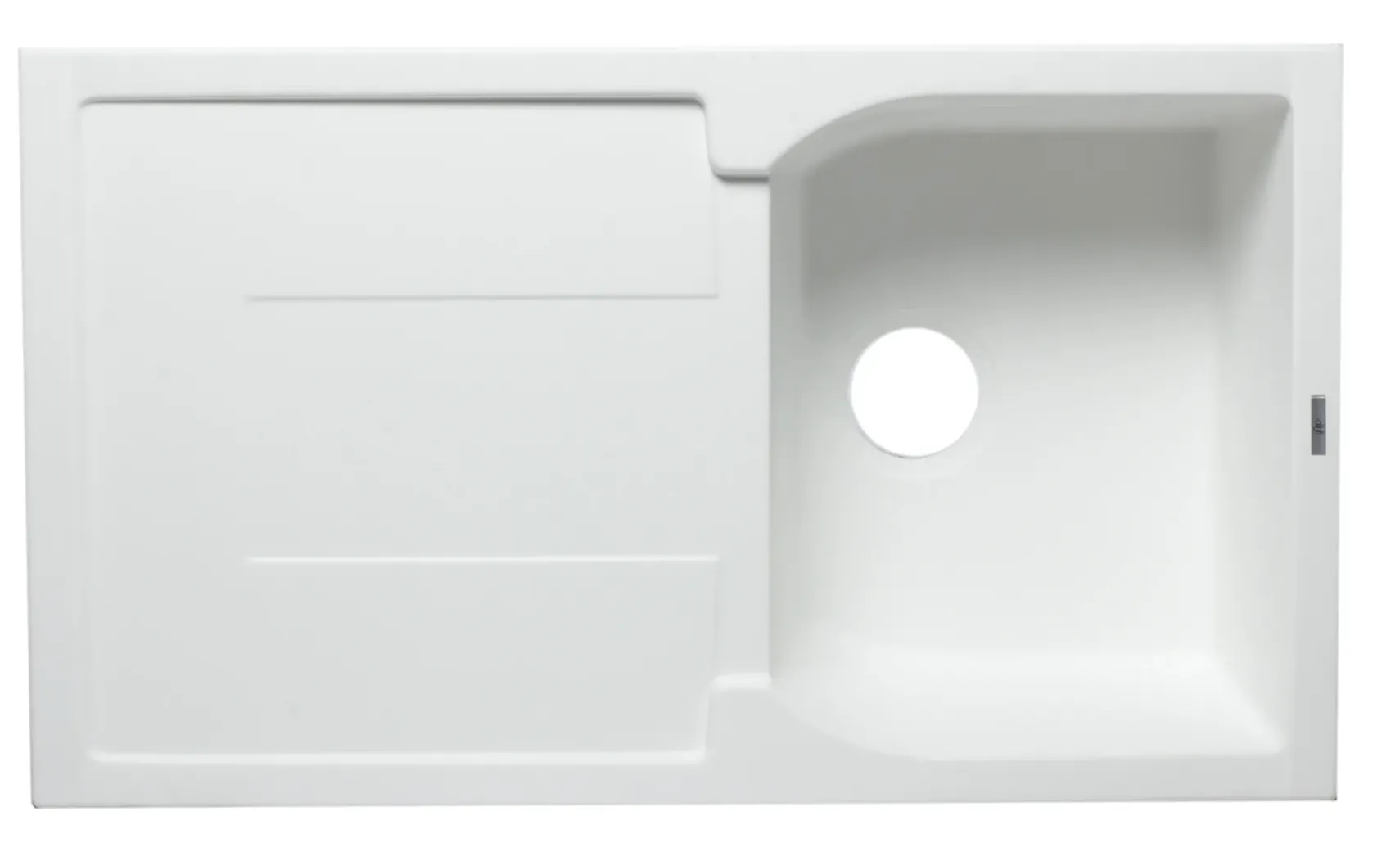 ALFI 34" Single Bowl Granite Composite Kitchen Sink with Drainboard, White, AB1620DI-W