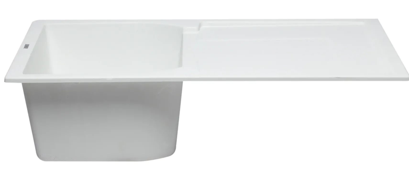 ALFI 34" Single Bowl Granite Composite Kitchen Sink with Drainboard, White, AB1620DI-W
