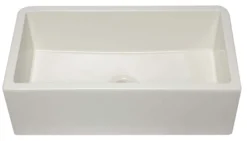 ALFI 33" Single Bowl Thick Wall Fireclay Farmhouse Apron Sink, Reversible, Biscuit, AB3318SB-B