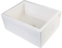 ALFI 24" Single Bowl Thick Wall Fireclay Farmhouse Apron Sink, Biscuit, AB2418SB-B