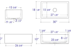 ALFI 30" Single Bowl Thick Wall Fireclay Farmhouse Apron Sink, Biscuit, AB3018SB-B