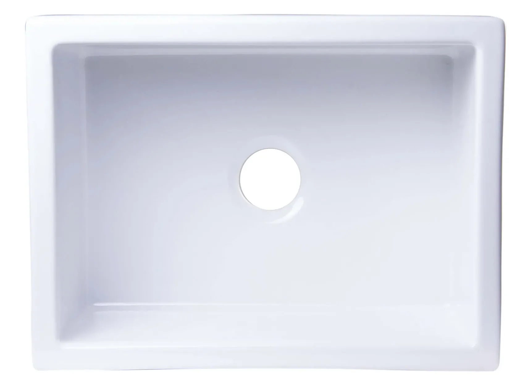 ALFI 24" Single Bowl Thick Wall Fireclay Farmhouse Apron Sink, White, AB2418SB-W