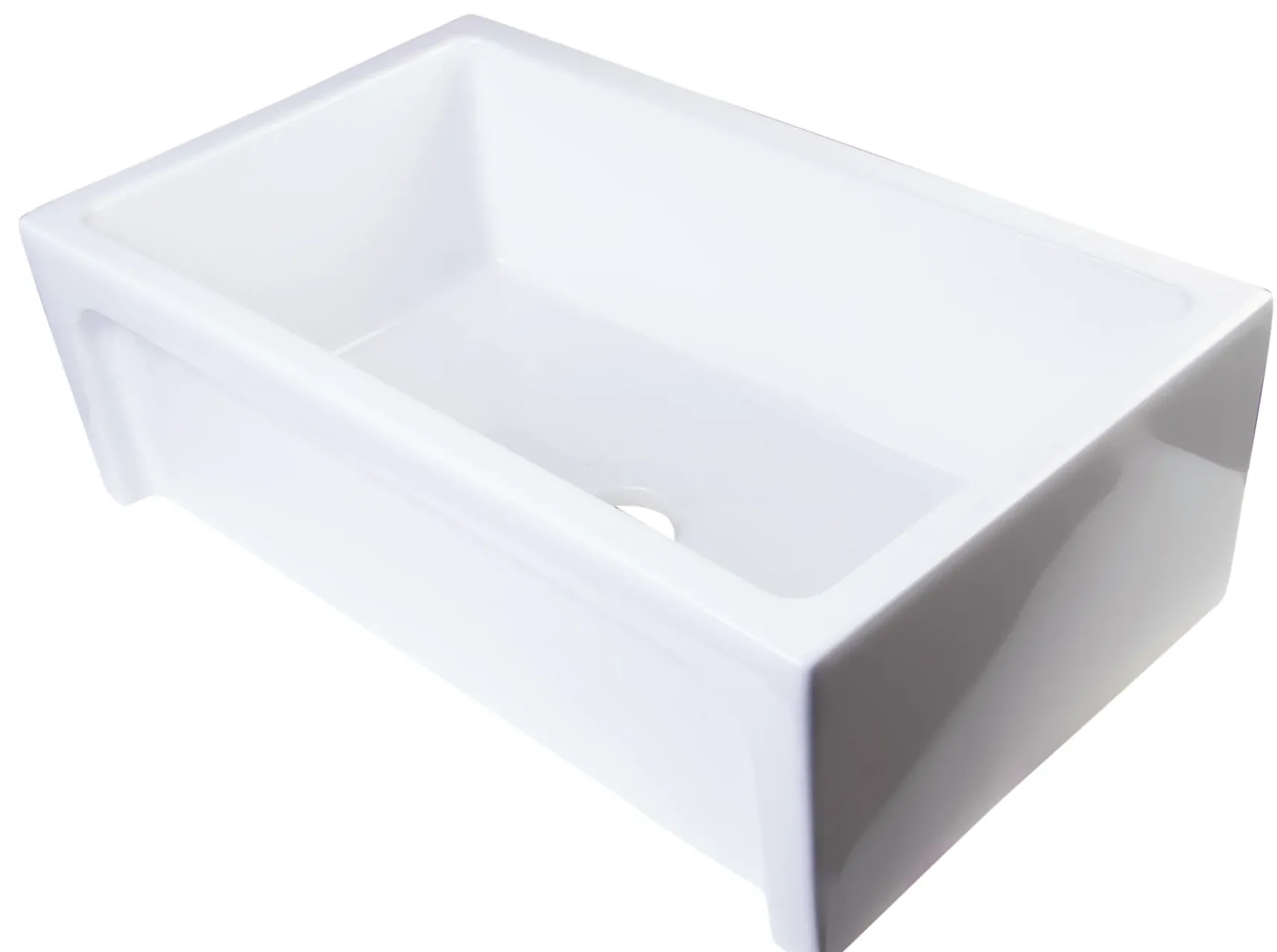 ALFI 30" Single Bowl Thick Wall Fireclay Farmhouse Apron Sink, White, AB3018ARCH-W