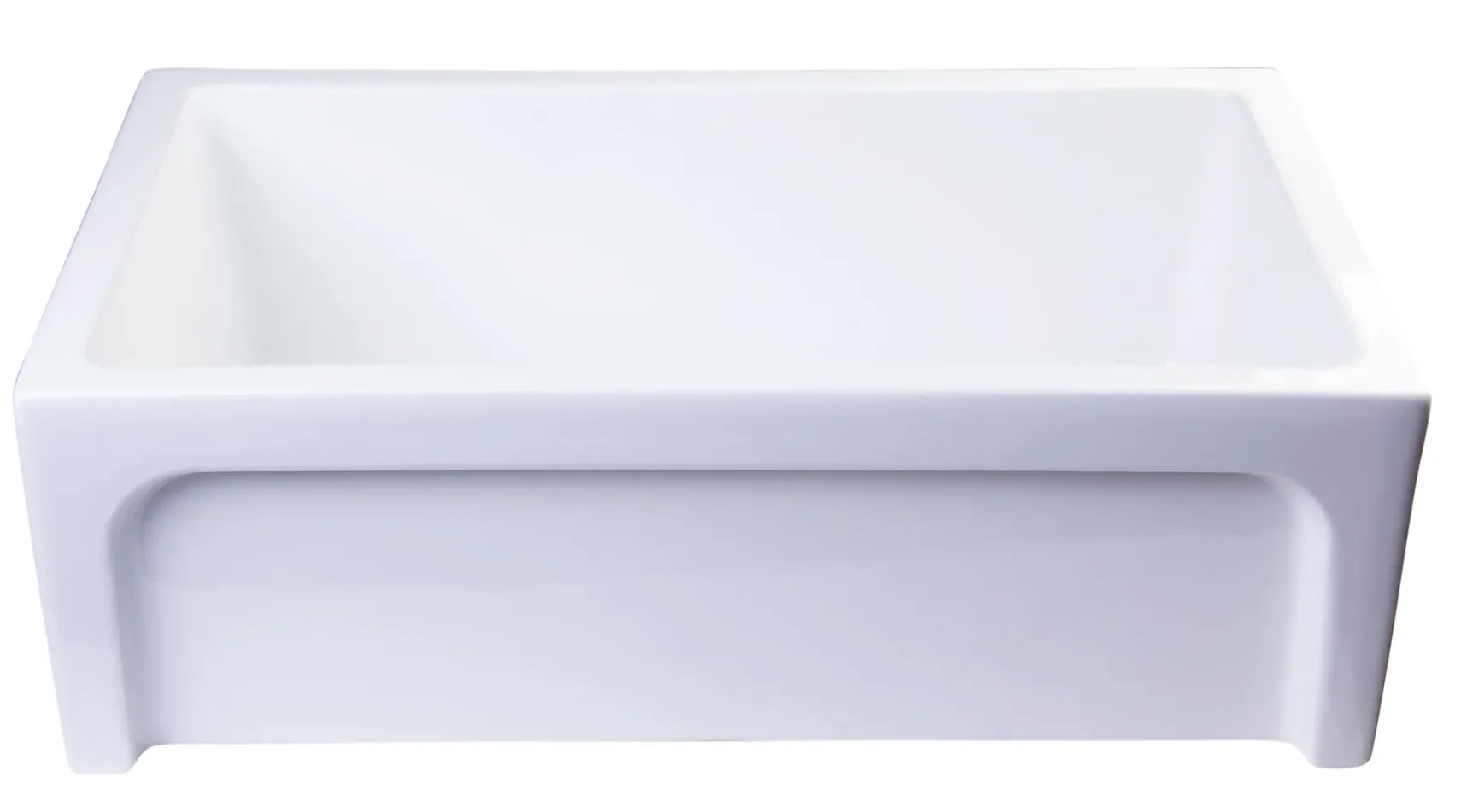 ALFI 30" Single Bowl Thick Wall Fireclay Farmhouse Apron Sink, White, AB3018ARCH-W