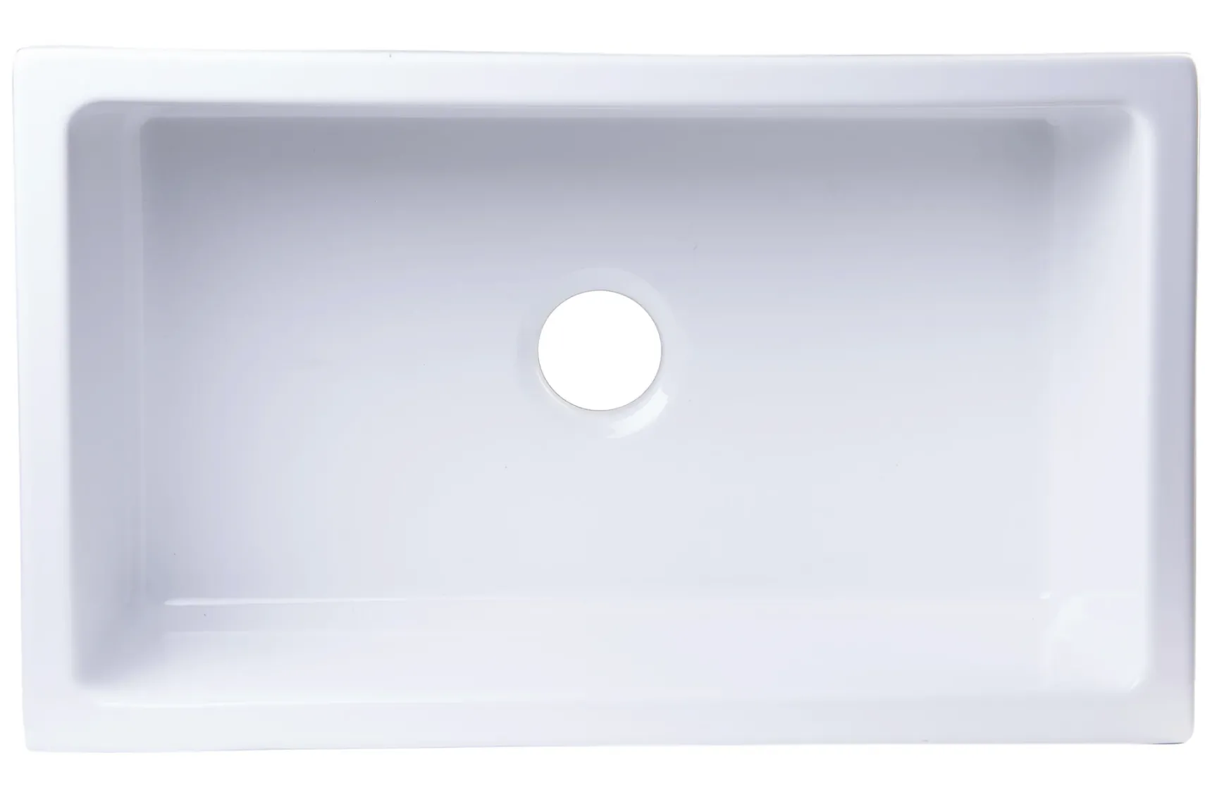 ALFI 30" Single Bowl Thick Wall Fireclay Farmhouse Apron Sink, White, AB3018ARCH-W