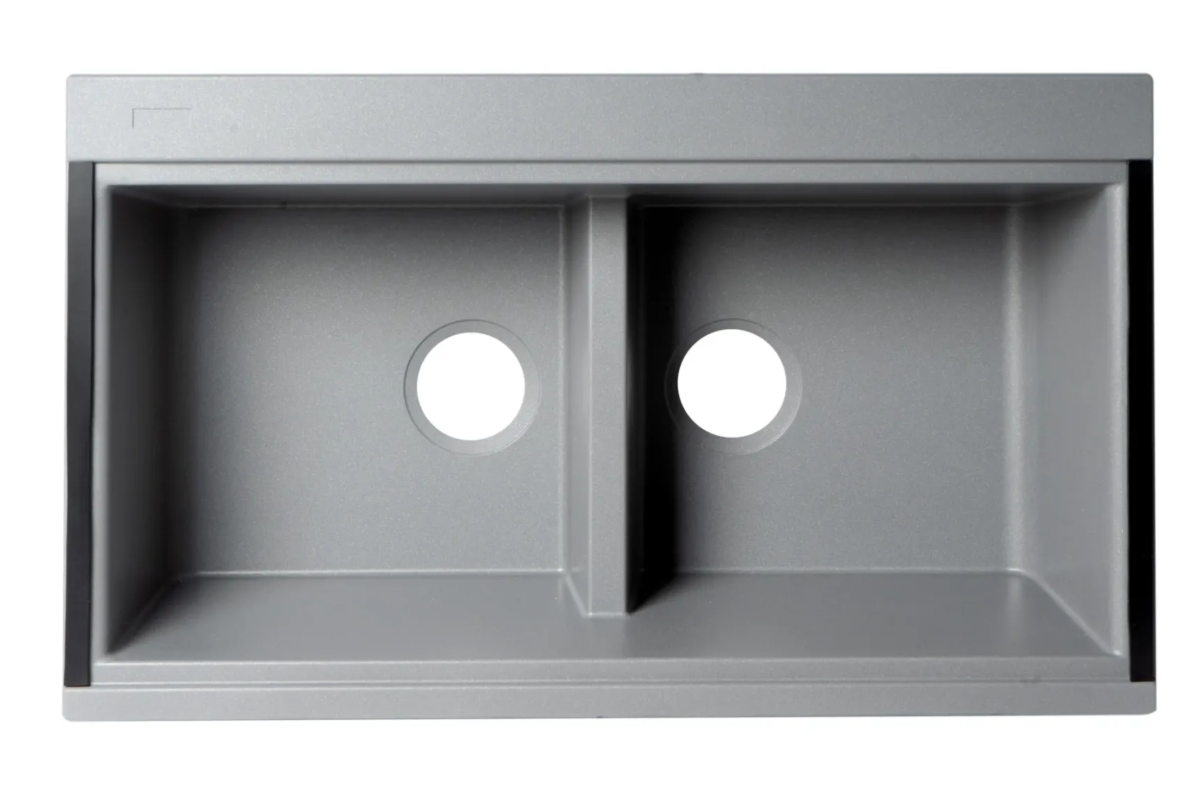 ALFI 34" Undermount Granite Composite Workstation Kitchen Sink with Accessories, 50/50 Double Bowl, Titanium, 0 Faucet Hole, AB3418DBUM-T