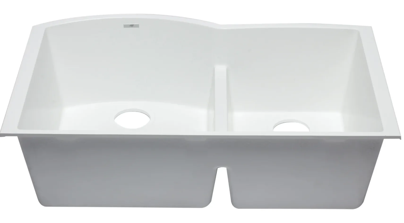 ALFI White 33" Double Bowl Undermount Granite Composite Kitchen Sink, AB3320UM-W