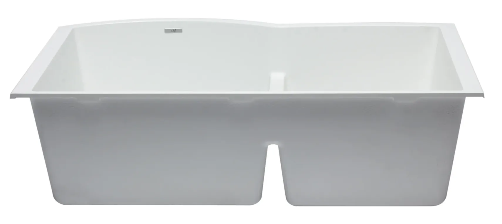ALFI White 33" Double Bowl Undermount Granite Composite Kitchen Sink, AB3320UM-W