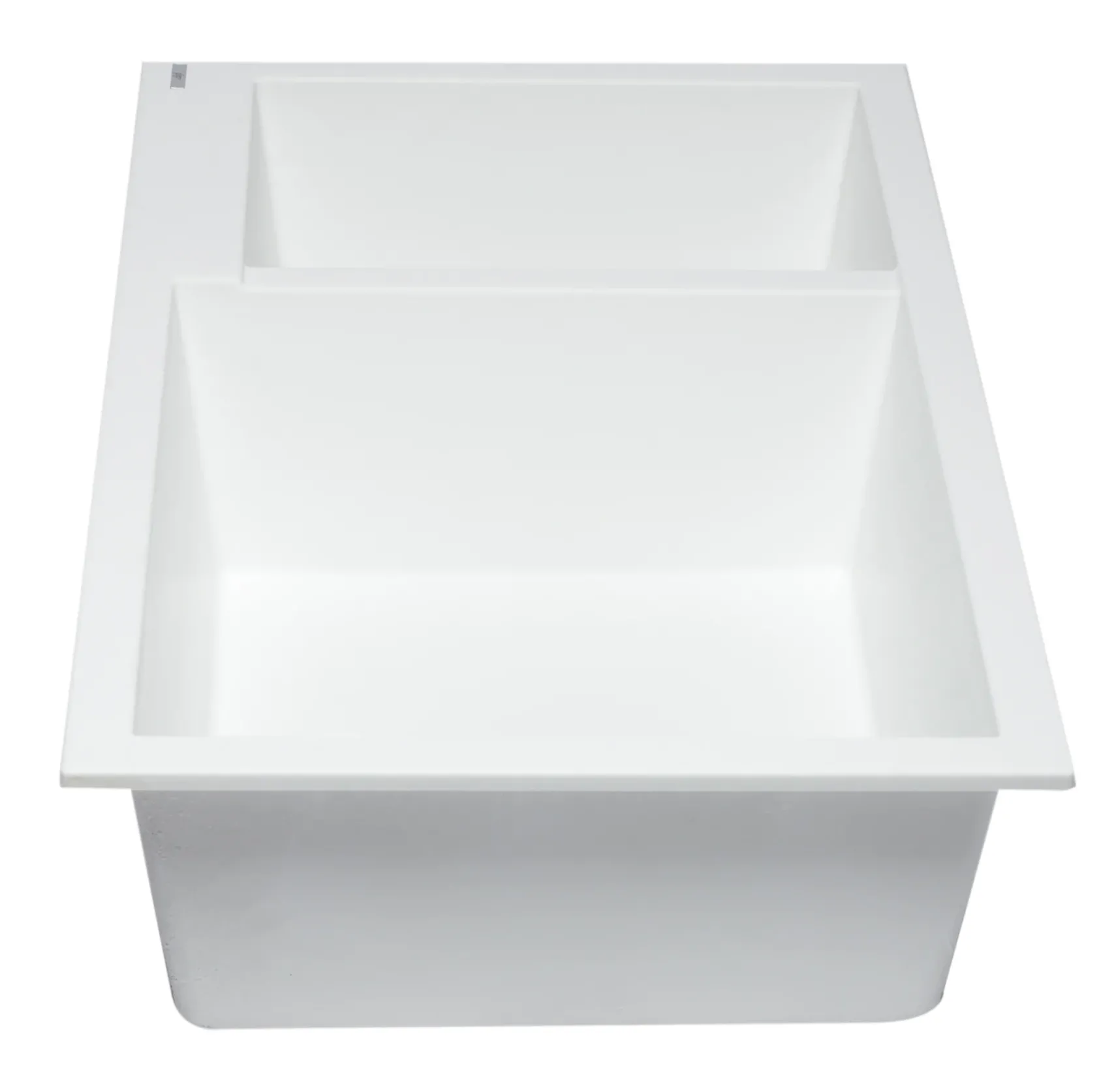 ALFI White 34" Double Bowl Undermount Granite Composite Kitchen Sink, AB3319UM-W