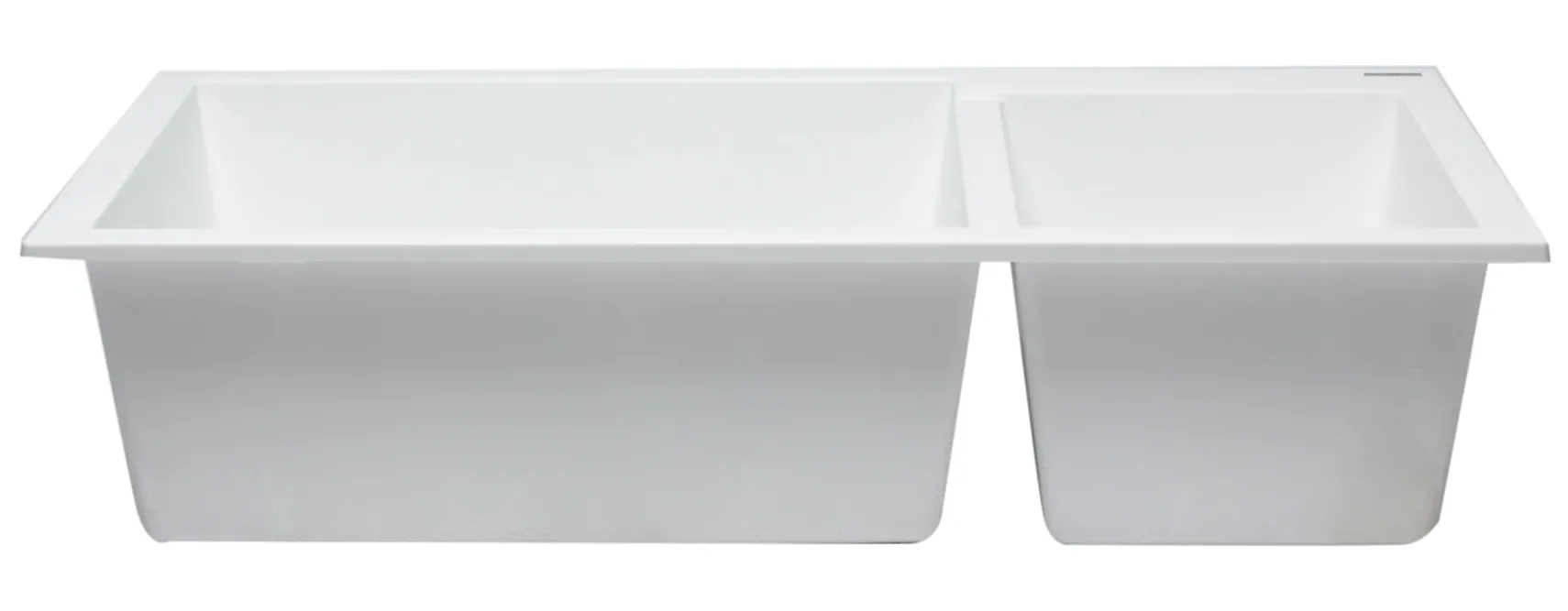 ALFI White 34" Double Bowl Undermount Granite Composite Kitchen Sink, AB3319UM-W