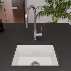 Alfi 20" White Fireclay Undermount Kitchen Sink, AB2017
