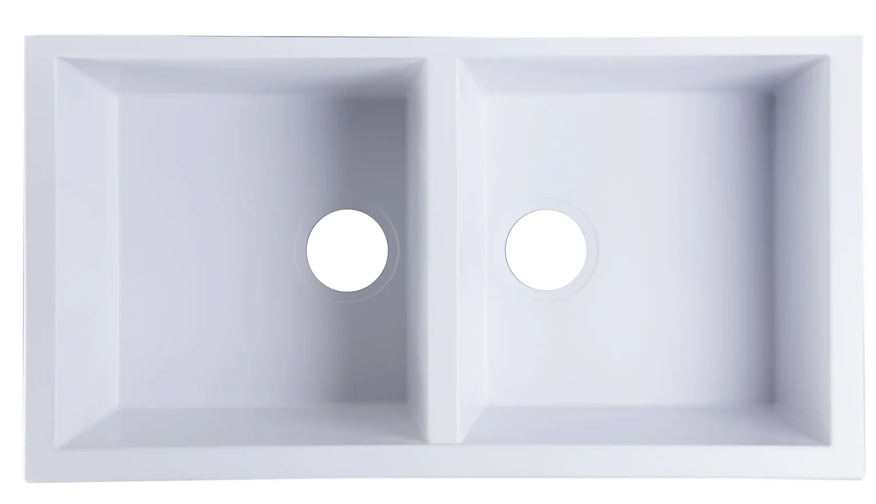 ALFI White 34" Undermount Double Bowl Granite Composite Kitchen Sink, AB3420UM-W