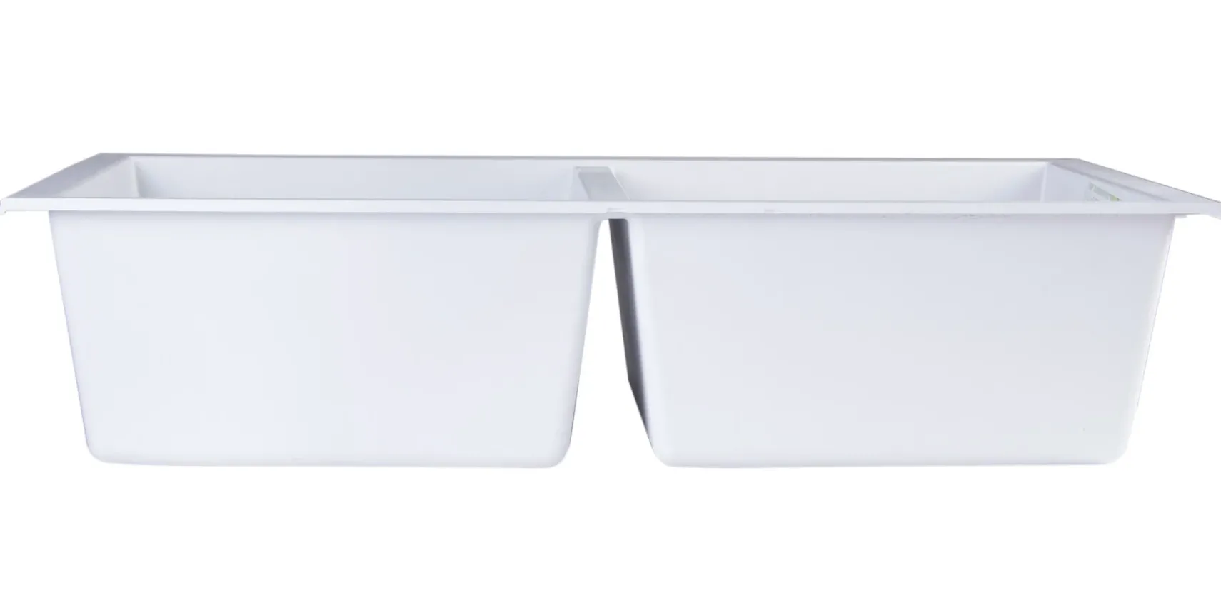 ALFI White 34" Undermount Double Bowl Granite Composite Kitchen Sink, AB3420UM-W