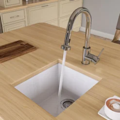 ALFI White 17" Undermount Rectangular Granite Composite Kitchen Prep Sink, AB1720UM-W