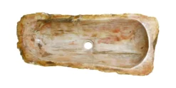 Allstone 29.5" Petrified Wood Stone Vessel Sink, Red Orange, PEWD-#031