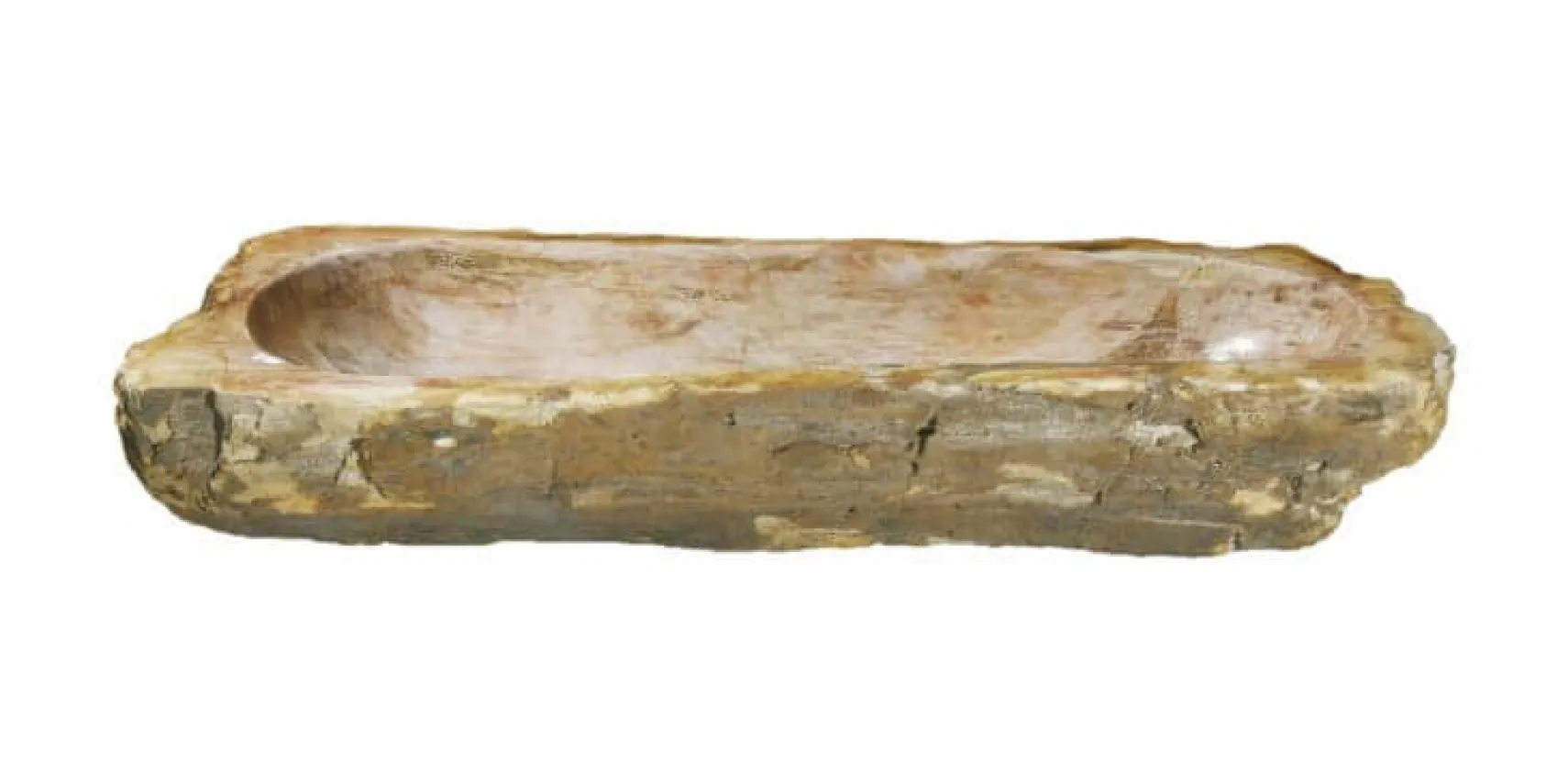 Allstone 29.5" Petrified Wood Stone Vessel Sink, Red Orange, PEWD-#031