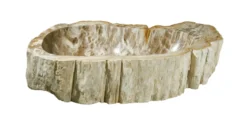 Allstone W 26″ x D 14.5″ x H 5.5″ Petrified Wood Stone Vessel Sink, Beige, Brown, PEWD-#033
