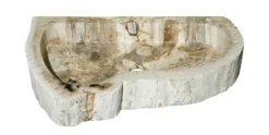 Allstone 26"x16.5"x4" Petrified Wood Stone Vessel Sink, Beige, Cream, PEWD--#04-7