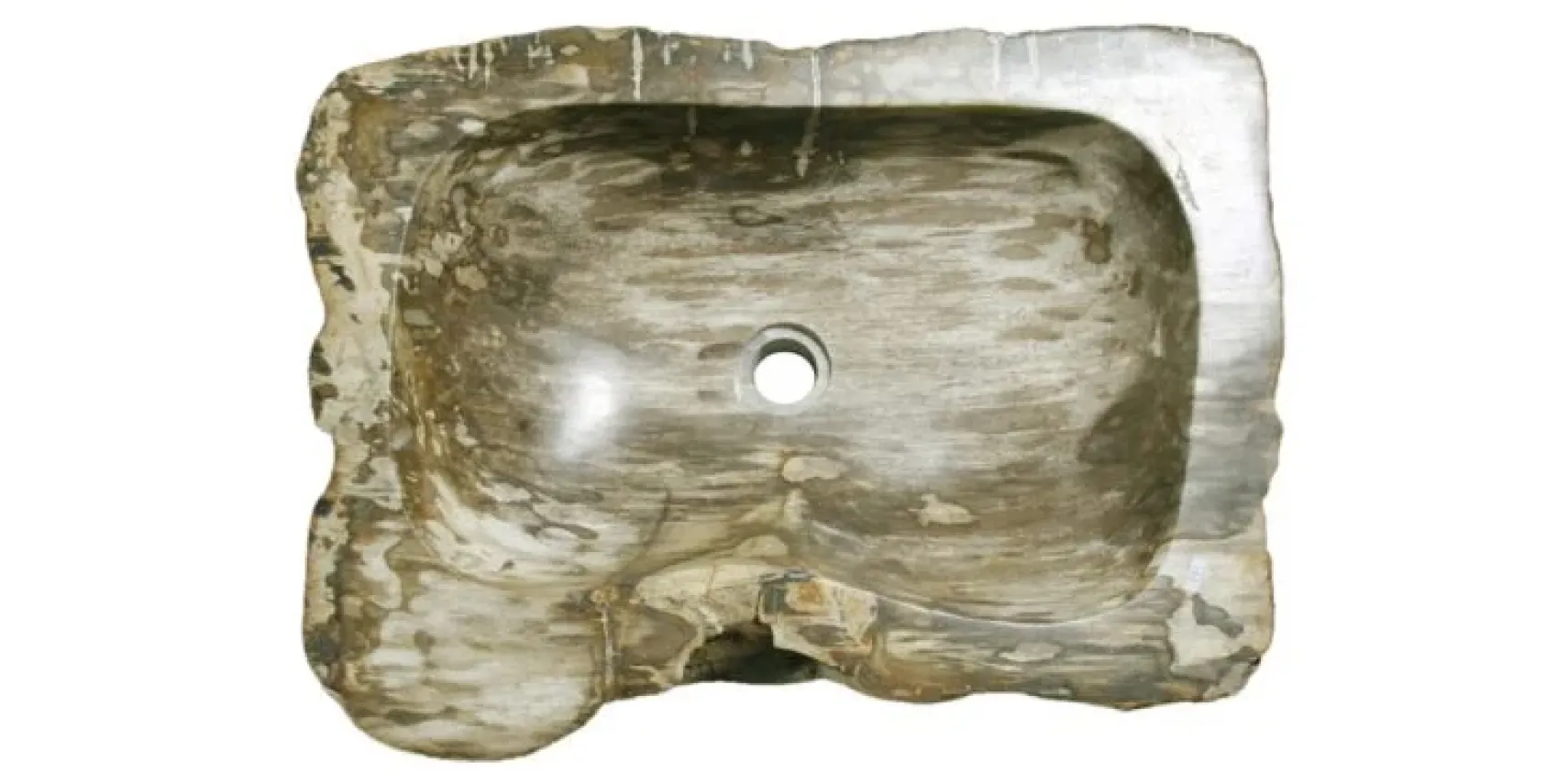 Allstone 23"x17"x6" Petrified Wood Stone Vessel Sink, Beige, Brown, Taupe, PEWD-#134