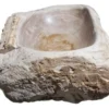 Allstone 33"x16.5"x7.5" Petrified Wood Stone Vessel Sink, Beige, Taupe, PEWD-#2124