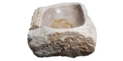 Allstone 33"x16.5"x7.5" Petrified Wood Stone Vessel Sink, Beige, Taupe, PEWD-#2124