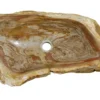 Allstone 29"x13.5"x7.5" Petrified Wood Stone Vessel Sink, Red Orange, PEWD-#091