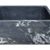 24" Black Glacier Quartz Stone Farmhouse Kitchen Sink, Reversible, KF242010-BGQ