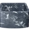 17" Black Glacier Quartz Stone Farmhouse Kitchen Sink, Curved Front, Reversible, KFCF171810-BGQ
