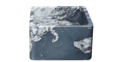 17" Black Glacier Quartz Stone Farmhouse Kitchen Sink, Single Bowl, Reversible, KF171710-BGQ