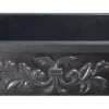 30" Black Granite Stone Farmhouse Kitchen Sink, Single Bowl, Floral Front, KF302010SB-F2-BK