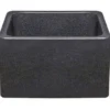 17" Black Granite Stone Farmhouse Kitchen Sink, Single Bowl, Reversible, KF171710-BK