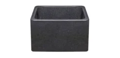 17" Black Granite Stone Farmhouse Kitchen Sink, Single Bowl, Reversible, KF171710-BK