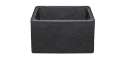 17" Black Granite Stone Farmhouse Kitchen Sink, Single Bowl, Reversible, KF171710-BK
