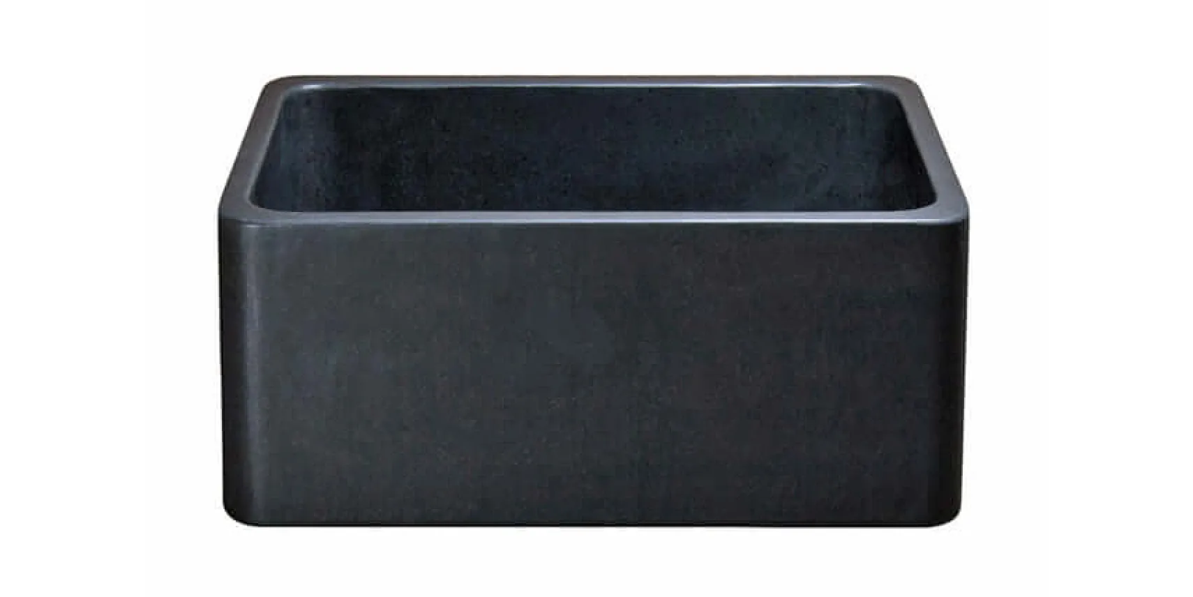 24" Black Granite Stone Farmhouse Kitchen Sink, Single Bowl, Reversible, KF242010-BK
