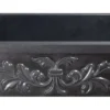 33" Black Granite Stone Farmhouse Kitchen Sink, Single Bowl, Floral Front, KF332010SB-F2-BK